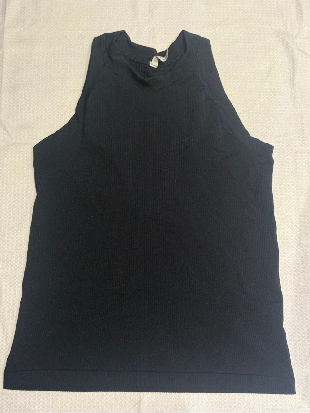 Athleta Black Ribbed High-Neck Tank L